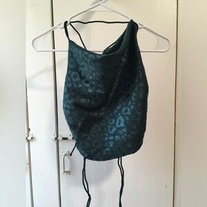 SHEIN Teal Leopard Print Top